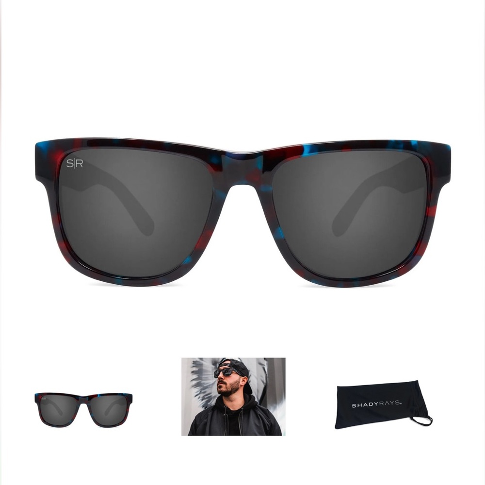 NIB! Men’s Shady Rays Ventura Patriotic Tortoise Polarized Sunglasses